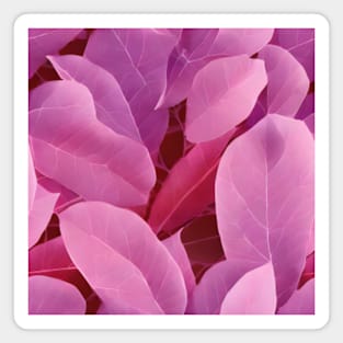 Beautiful Pink Leaves Pattern Magnet